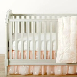 Baby Girl Heart Tulle Crib Skirt Pink NEW Monique Lhuillier Pottery Barn